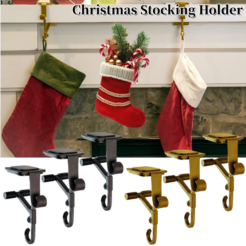 Soporte para medias navideñas, colgador de guirnaldas para chimenea, soporte de exhibición de medias ajustable para corona navideña, escritorio de vid, 1-3 uds.