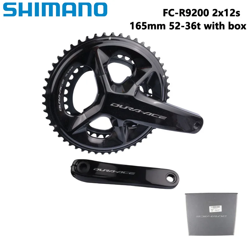 Shimano R9200 Crankset 2x12Speed 165MM 52-36T Black Road Bicycle Crank Double Chainring Original Box DURA-ACE Series FC R9200