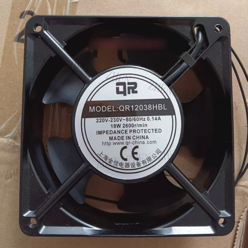 

S New for QR QR12038HBL 220v 18W 0.14A 2 Wire cooling fan#QW