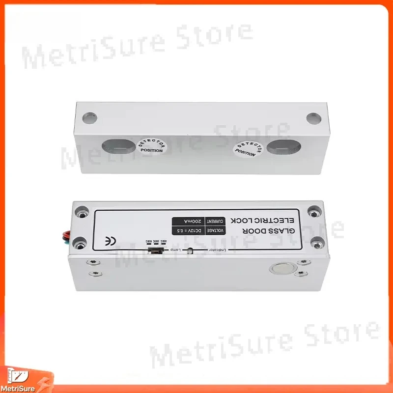Strike Lock for Glass Door No Drilling Frameless Access Control Lock with Time Delay Signal Feedback Durable Metal