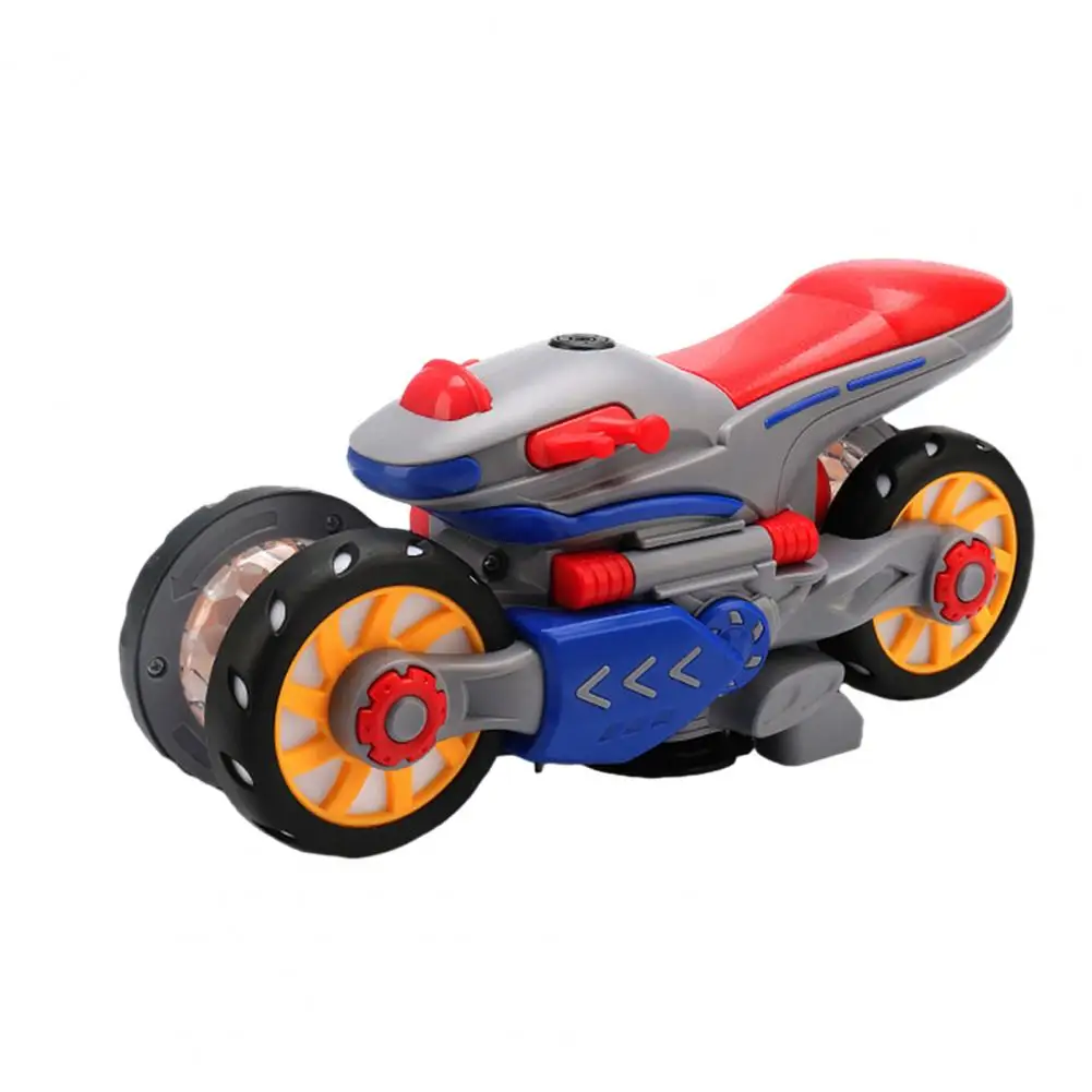 

Fun Motorbike Toy with Rotating Wheels Colorful Lights Music Auto-driving Wheels Motorcycle Toy for Kids Electric Deformation