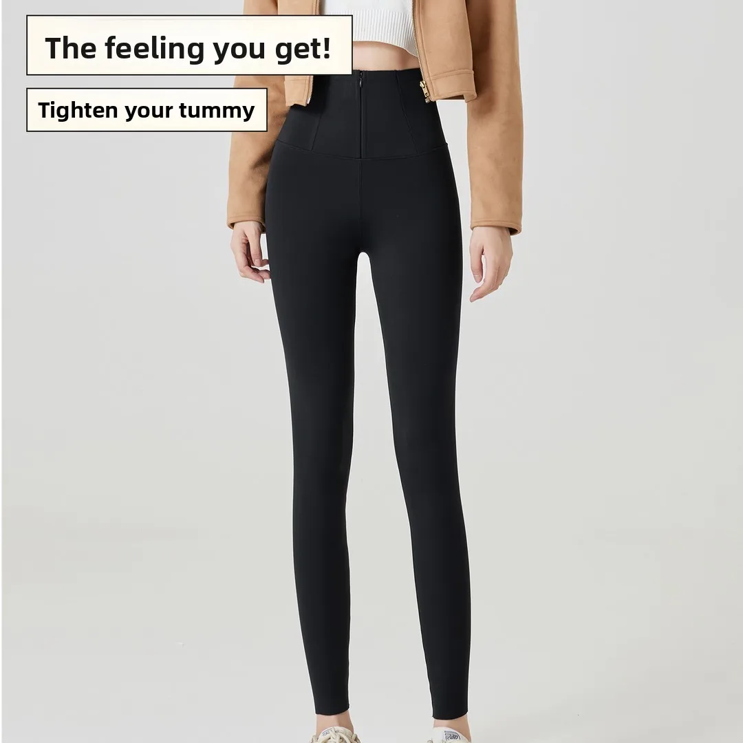 Thiened Fce Pantalon de yoga taille haute Pantalon de levage des fesses Pantalon en peau d'arche Chaud Bot décontracté pour les femmes
