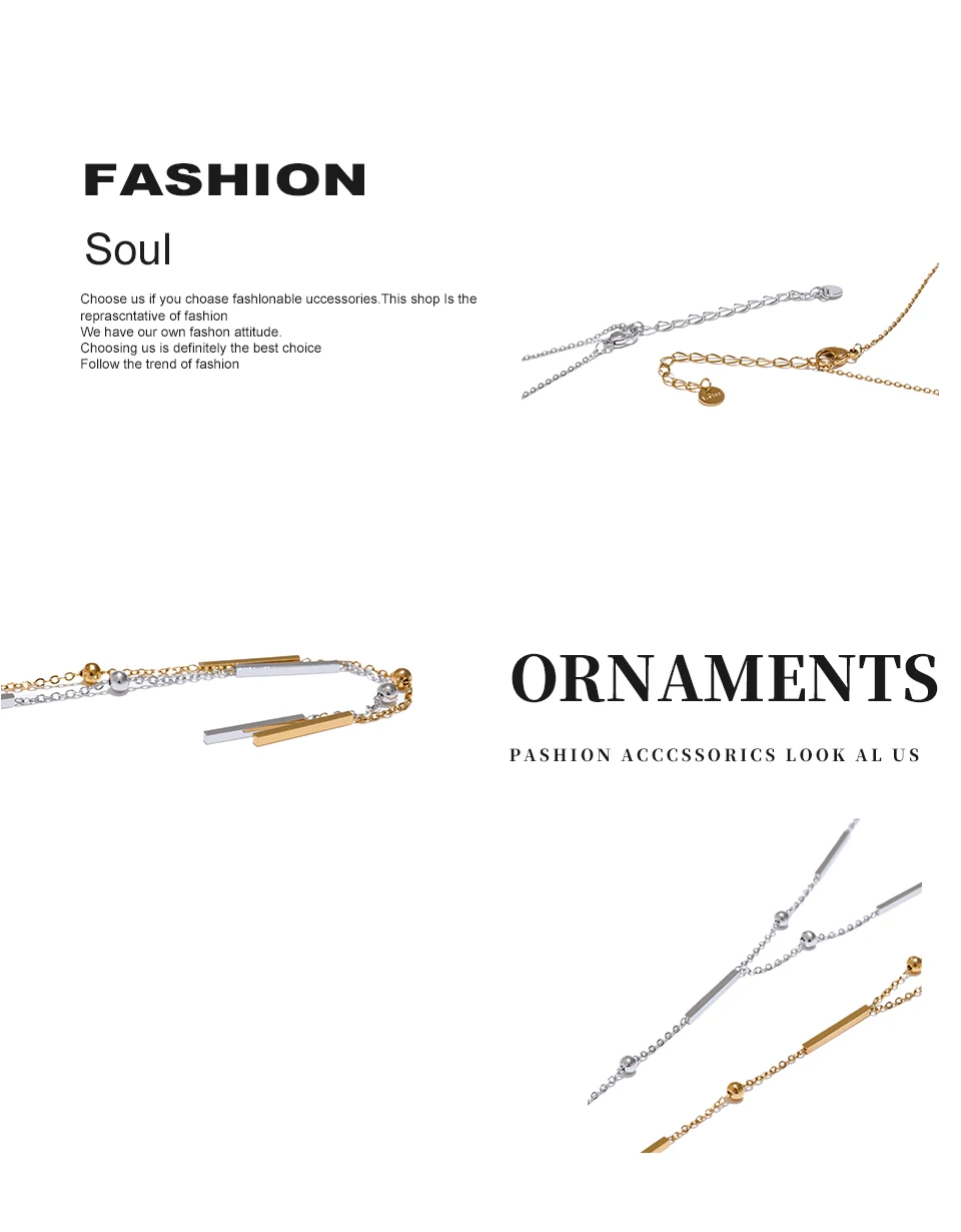 Yhpup Thin Chic 316L Edelstahl Lange Kette Exquisite Halskette für Frauen Wasserdicht Täglichen Schmuck Bijoux Geschenk – Detail 2