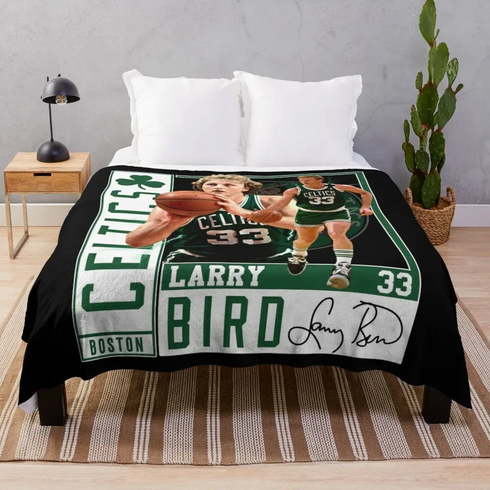 

Larry Bird Larry Legend Air Bird Basketball Signature Vintage Retro 80s 90s Bootleg Rap Style Throw Blanket