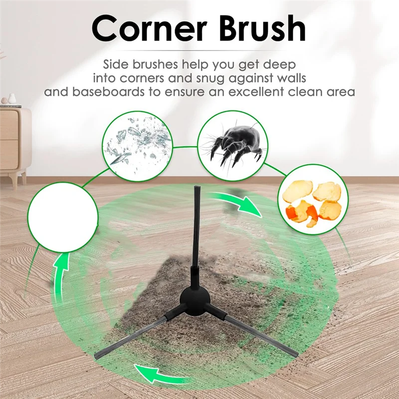 8 قطعة قطع غيار فرشاة جانبية لملحقات مكنسة الروبوت MONSGA MS1 MAX فرش كنس الحواف