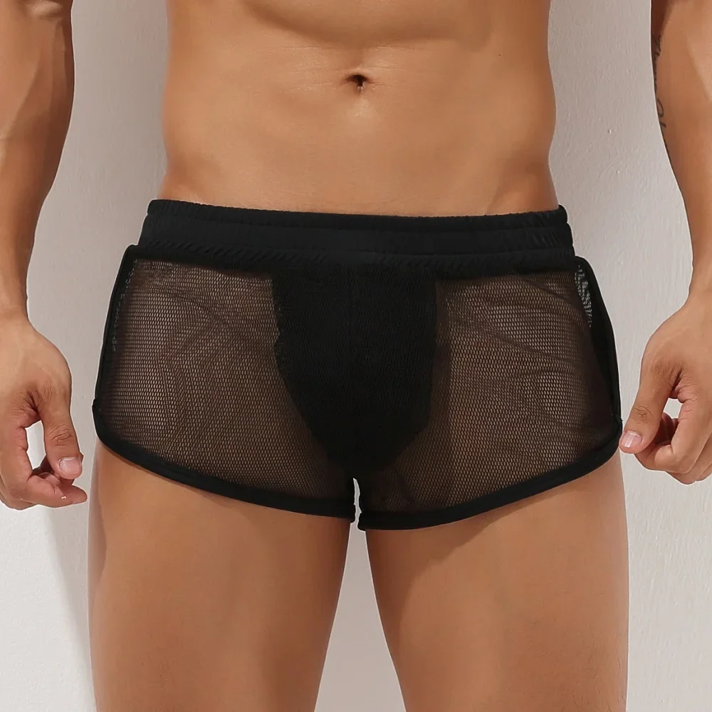 New Seobean-mesh shorts for men with a U pouch, Pajama wear, casual  home