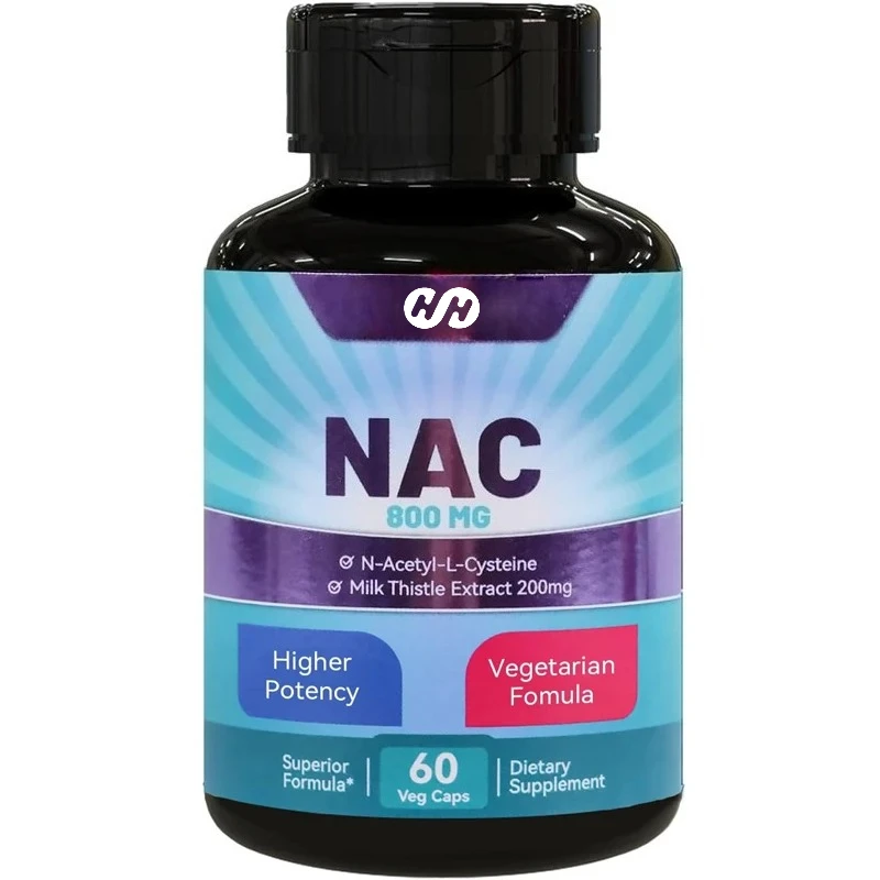 NAC Supplement N-acetylcysteine 800mg, Containing Milk Thistle 200mg, Non GMO, Gluten Free -60 Capsules