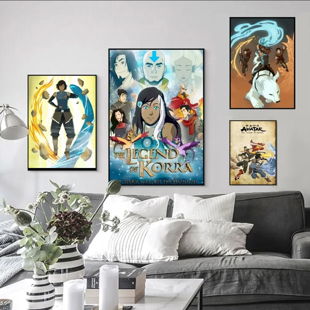 

Legend of K-Korra Poster Self-adhesive Art Poster Retro Kraft Paper Sticker DIY Room Bar Cafe Vintage Decorative Painting