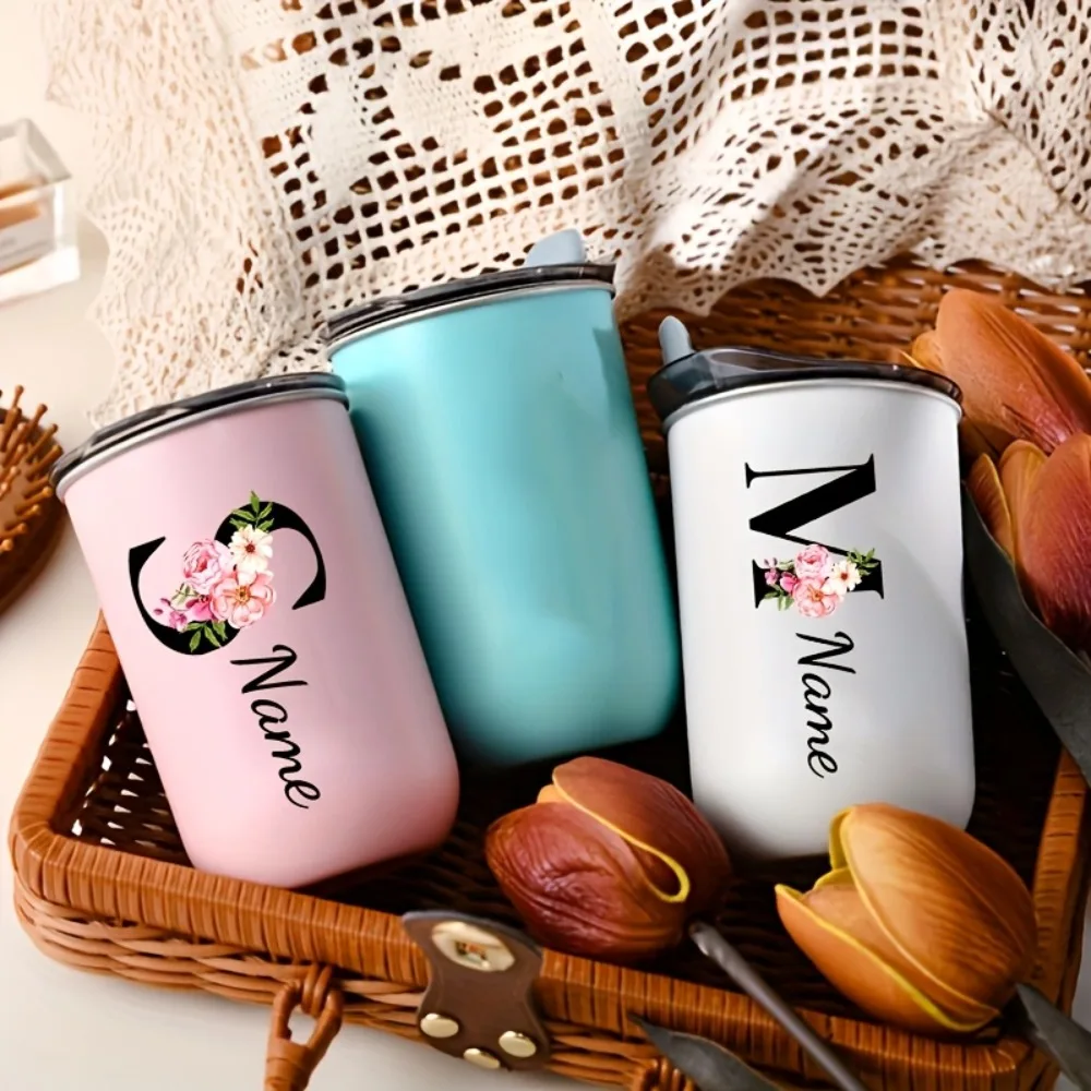 Thermos en acier inoxydable personnalisé, tasse à boisson froide personnalisée, tasse à café froid à double paroi isolée, pour les voyages, le bureau