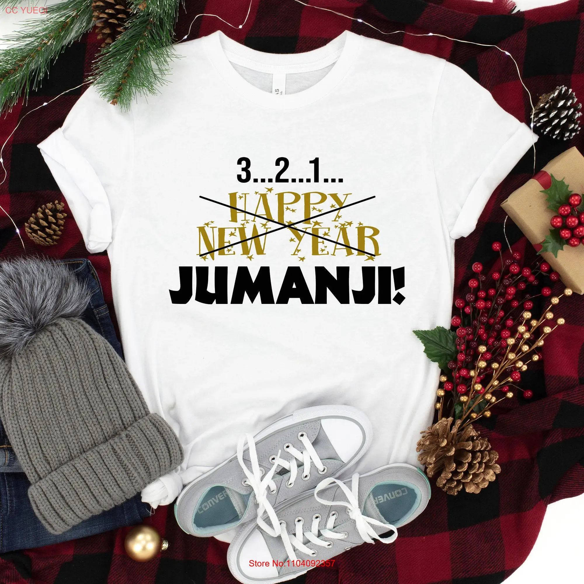 Happy New Year Jumanji T Shirt SweaT Years Eve 2021 Holiday  long or short sleeves