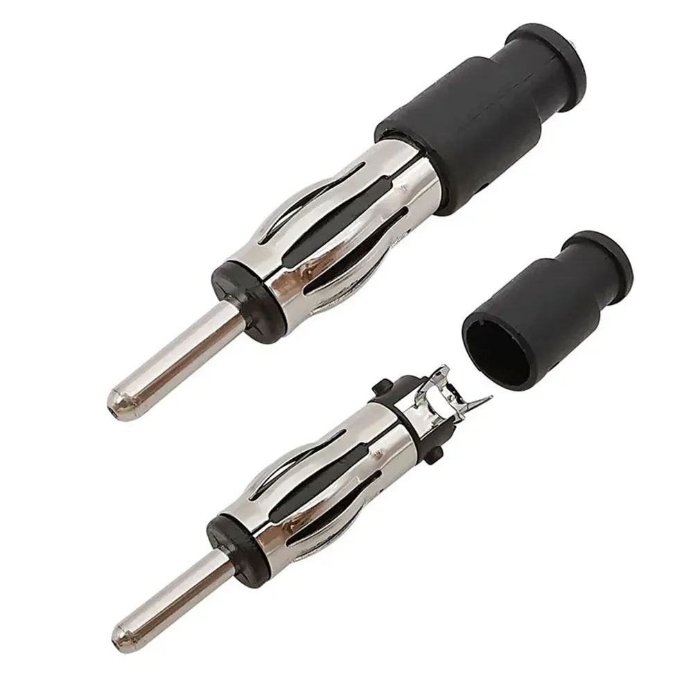 2Pcs Car Antenna Male Plug Adapter Straight FM/AM Digital Radio Aerial Wire Cable Soldering Connector Plastic Handle DIY Repair