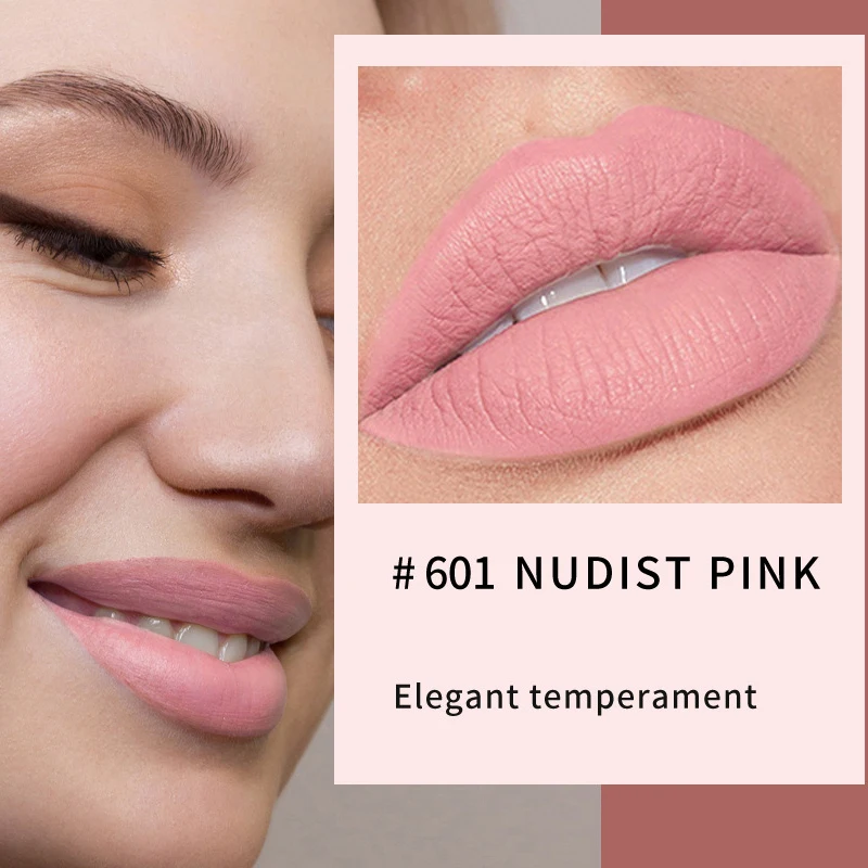5 Color Matte Nude Lipstick Waterproof Long Lasting Non-stick Cup Lip Stick Sexy Pink Velvet Nude Lipstick Women Makeup Cosmetic