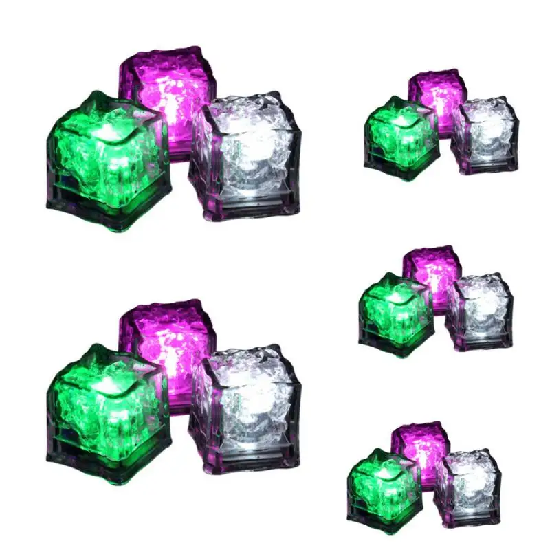 LED تضيء مكعبات الثلج اللون مقاوم للماء مضيئة LED مكعبات الثلج متوهجة لحفل زفاف ديكور المنزل الاطفال الاستحمام اللعب 