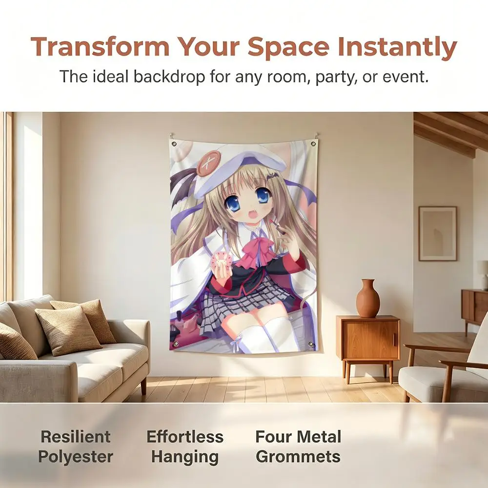 Anime Little B-Busters Flags Flags are suitable for homes, bars, birthdays, idol support, parties.