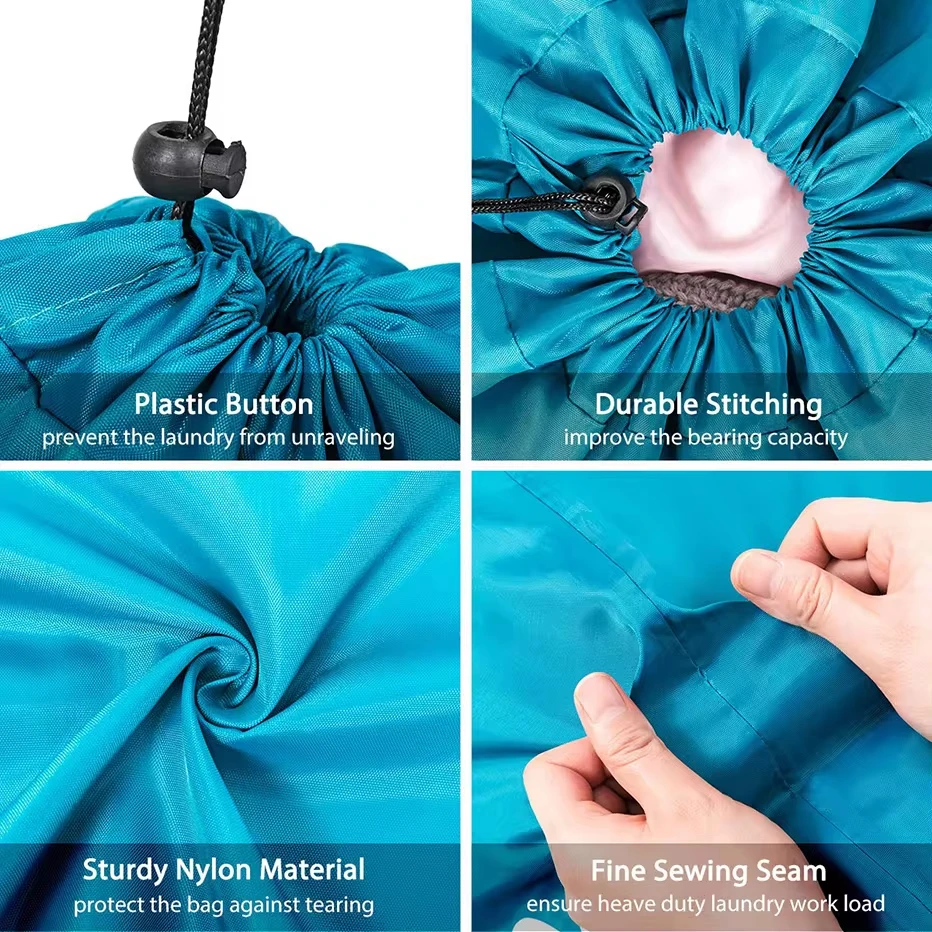 Smile Shape Nylon Laundry Bag Wash Me Travel Storage Pouch Machine Washable Dirty Clothes Organizer Wash Drawstring Bag - view 3