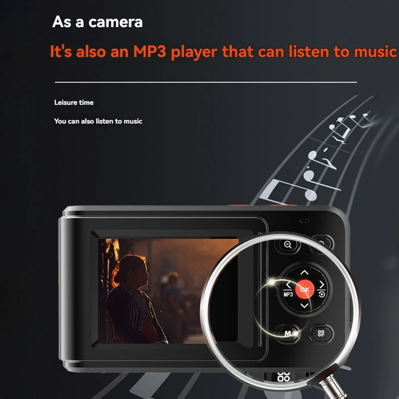 Best-Kids Mini Digital Camera 2.5K HD 72MP Dual Screen High-Definition Pixel Camera 16X Zoom Monocular Cameras With MP3