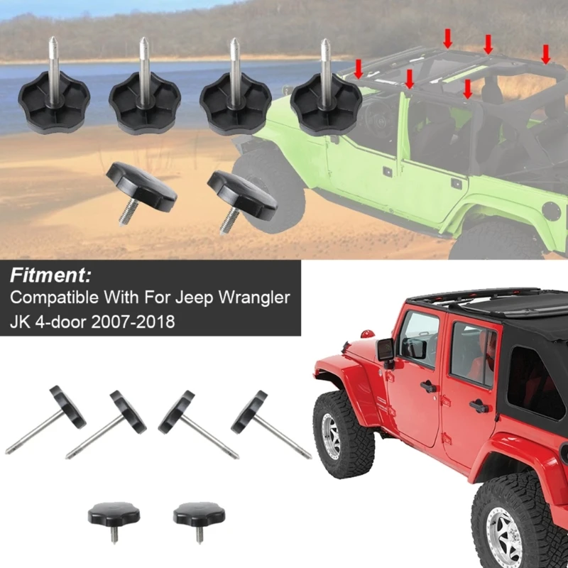 4 ประตูSoft Topกรอบหน้าต่างSurroundลูกบิดอุปกรณ์สำหรับJK 6EA 4 ประตู 2007-2018 Dropship