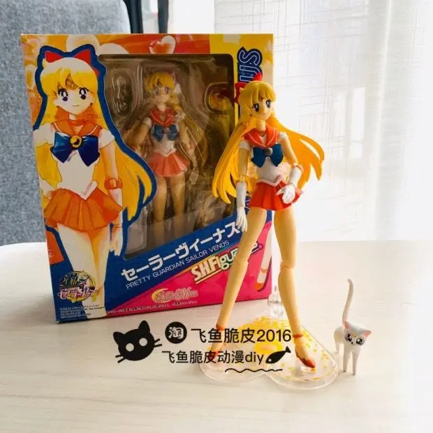 Figura de acción SHF de PVC de 15cm para niños, Tsukino Usagi modelo de juguete, adorno de muñeca Kawaii movible, regalo de Anime Pretty Guardian Sailor Moon