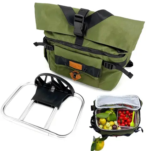 Brompton Birdy 접이식 자전거 가방 배낭 전면 보관 가방 절연 알루미늄 합금 마운트가있는 신선도 가방 유지