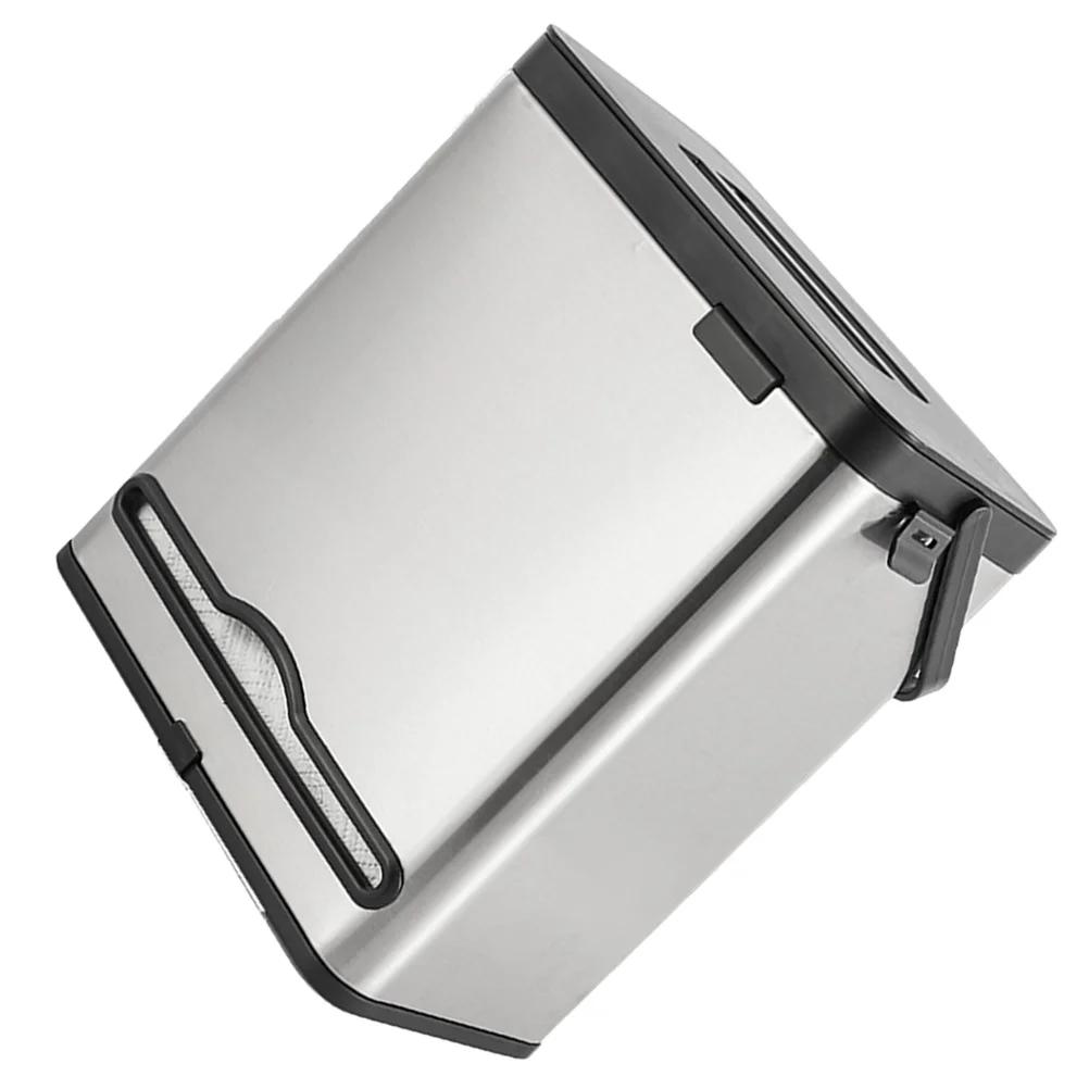 

Wall Hanging Trash Can Thickened Stainless Steel Garbage Container Rustproof Easy Install Space Saving Home Kitchen