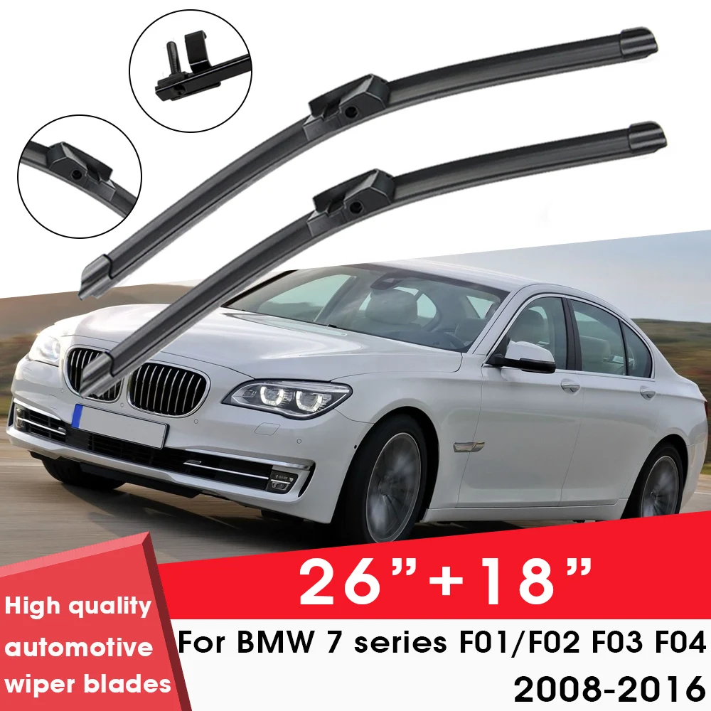 

Car Wiper Blade For BMW 7 series F01/F02 F03 F04 2008-2016 26"+ 18" Windshield Windscreen Clean Naturl Rubber Car Accessories