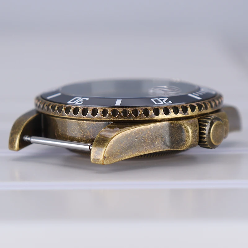 40 mm für Seiko NH35 NH36 GMT NH34 NH38 4R36 Uhrwerk 28,5 mm Zifferblatt Bronze Retro-Uhr SUB-Gehäuse Keramiklünette Saphirglas – Detail 5