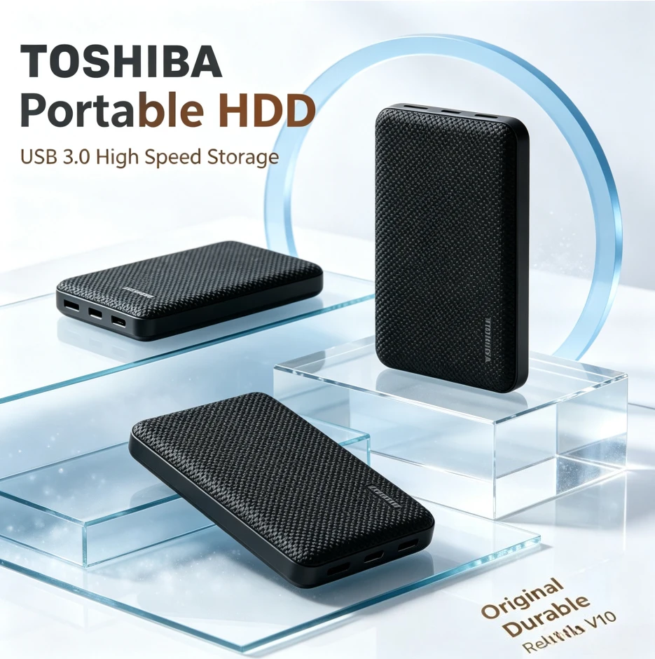 Brand+Original ToshibaV10 Black Portable External Hard Drive USB3.0 MobileHDDStorage Disk for Laptop Desktop PC File Data Backup