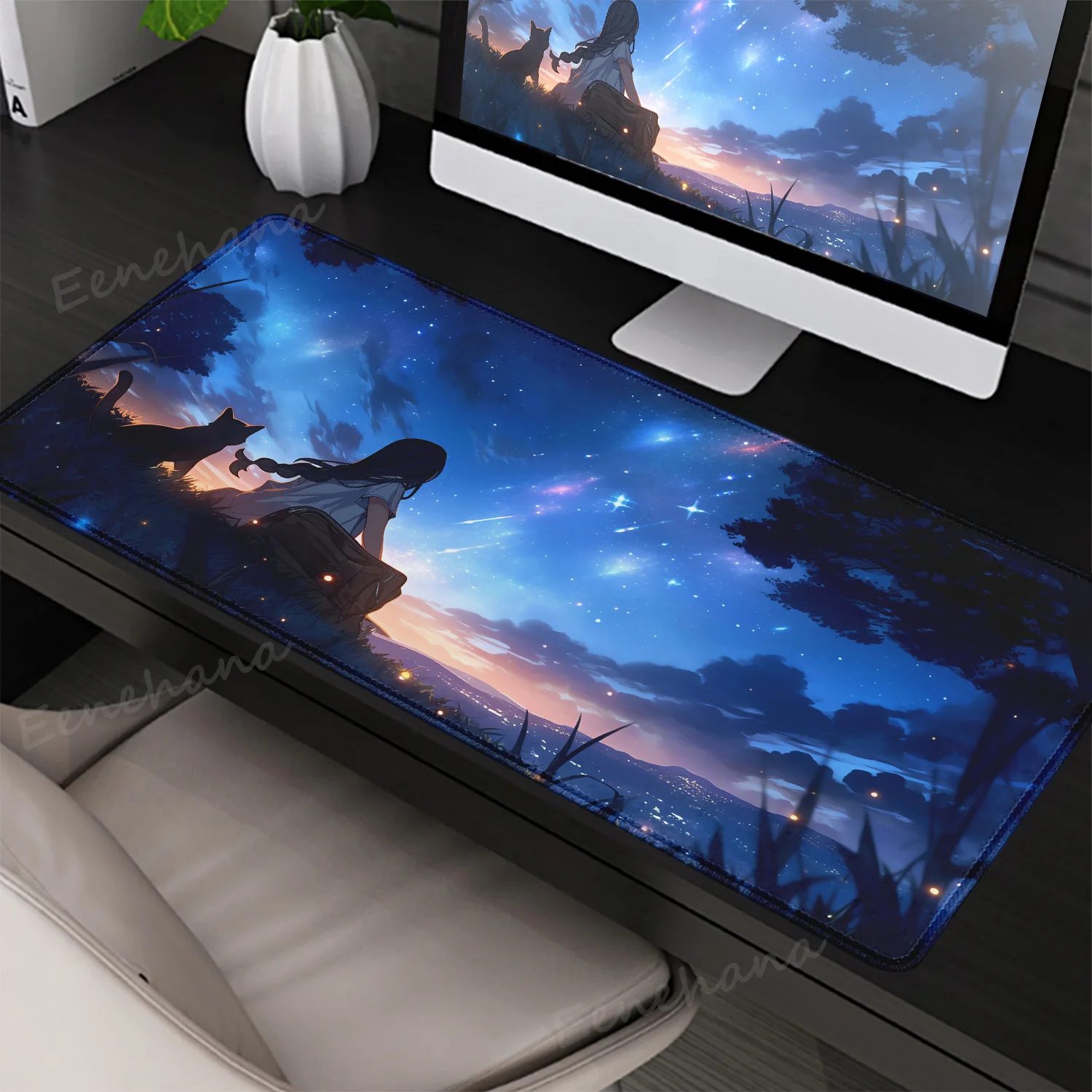 

Gamer Mousepad Anime scenery Mouse Pad Large Mouse Mat Anime Natural Rubber Deskpad For Laptop Desk Mats Art Mousepads 100x50cm