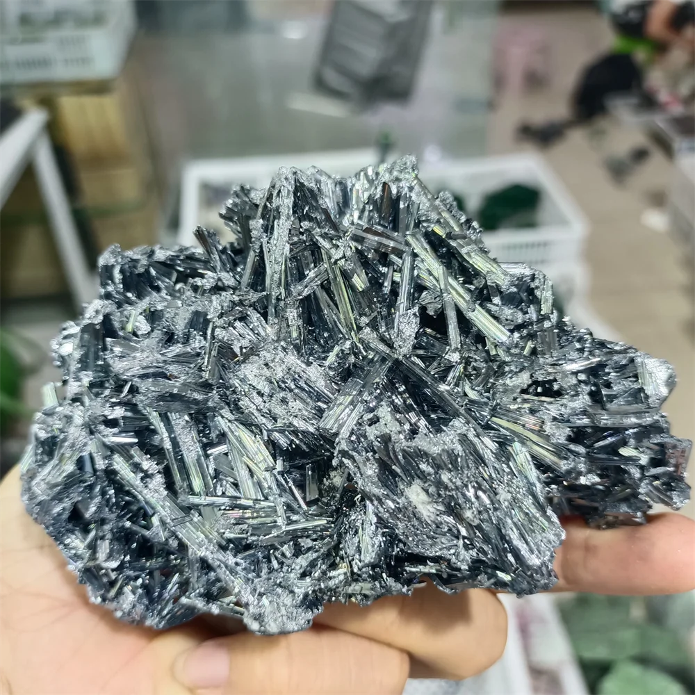 

Natural Stibnite Rough Ore Crystal Energy Healing Ornament, Home and Office Decoration, Mineral Gifts