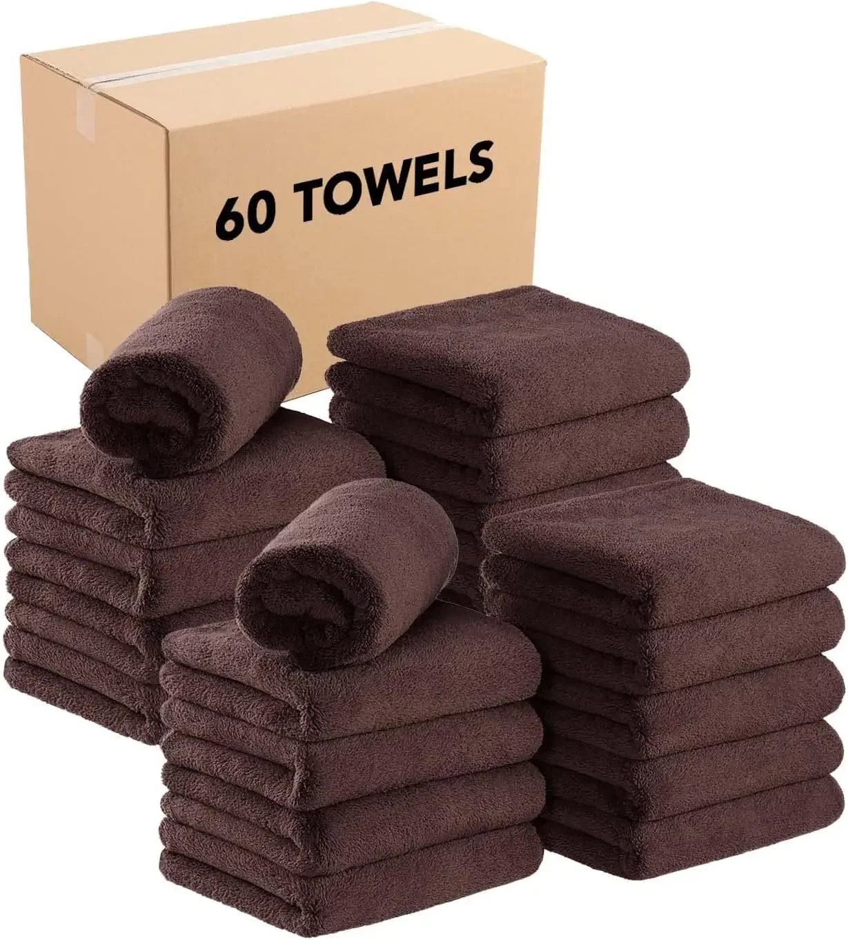 

Microfiber Coral Fleece Salon Towels Bulk - Case of 60 - Bleach Safe Resistant Absorbent Hair Drying Towel Set