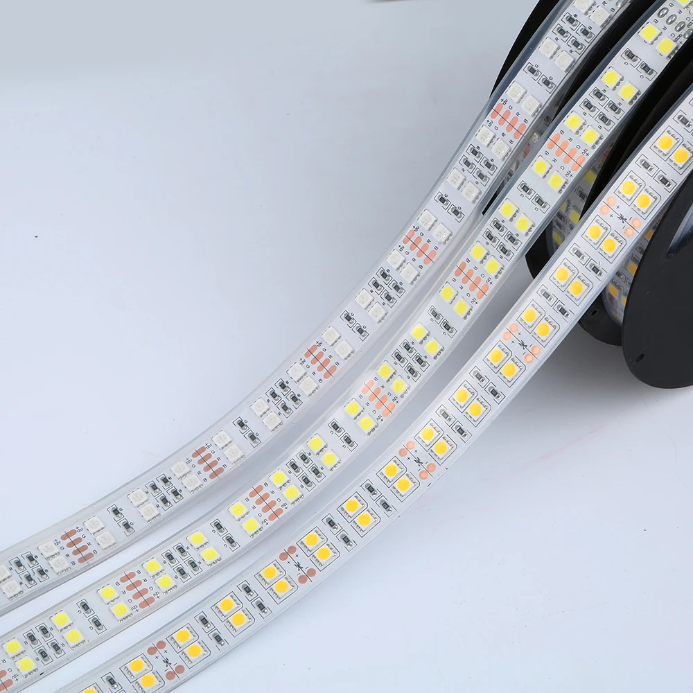 Imagem -06 - Qualidade Superior Fita de Led Smd 5050 Rgb à Prova Dágua 5m dc 12v 600led 120led m Branco Quente Duas Fileiras Faixa de Luz Flexível