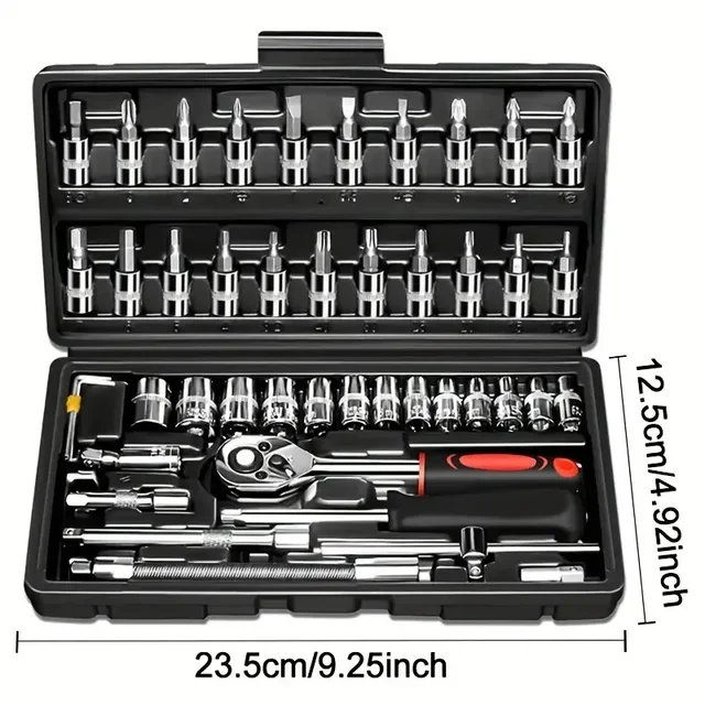 AIRAJ 46Pcs 1/4" Drive Socket Wrench Set, Ratchet Screwdriver & Bit Kit, Carbon Steel, Bestseller Auto Repair Hand Tool Set 6 AIRAJ 46Pcs 1/4" Drive Socket Wrench Set, Ratchet Screwdriver & Bit Kit, Carbon Steel, Bestseller Auto Repair Hand Tool Set 6
