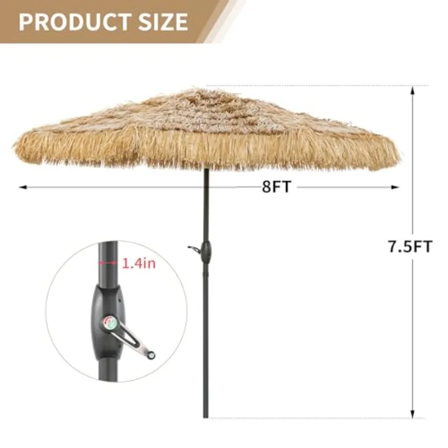 8FT Tiki Patio Umbrella 6