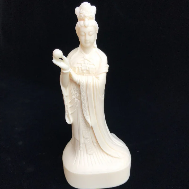 

Carved Ivory Nut Carved Ornaments 【Sea Goddess Mazu】Home Living Room Decoration Crafts Wholesale