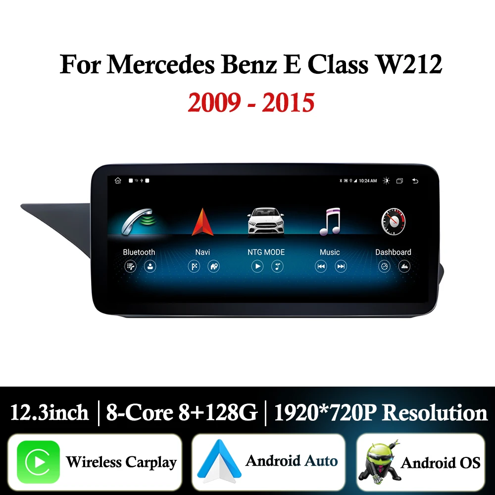 สําหรับ Mercedes Benz E Class W212 2009 - 2015 NTG 4.0/4.5 ระบบรถวิทยุมัลติมีเดีย GPS นําทาง CarPlay Android Auto