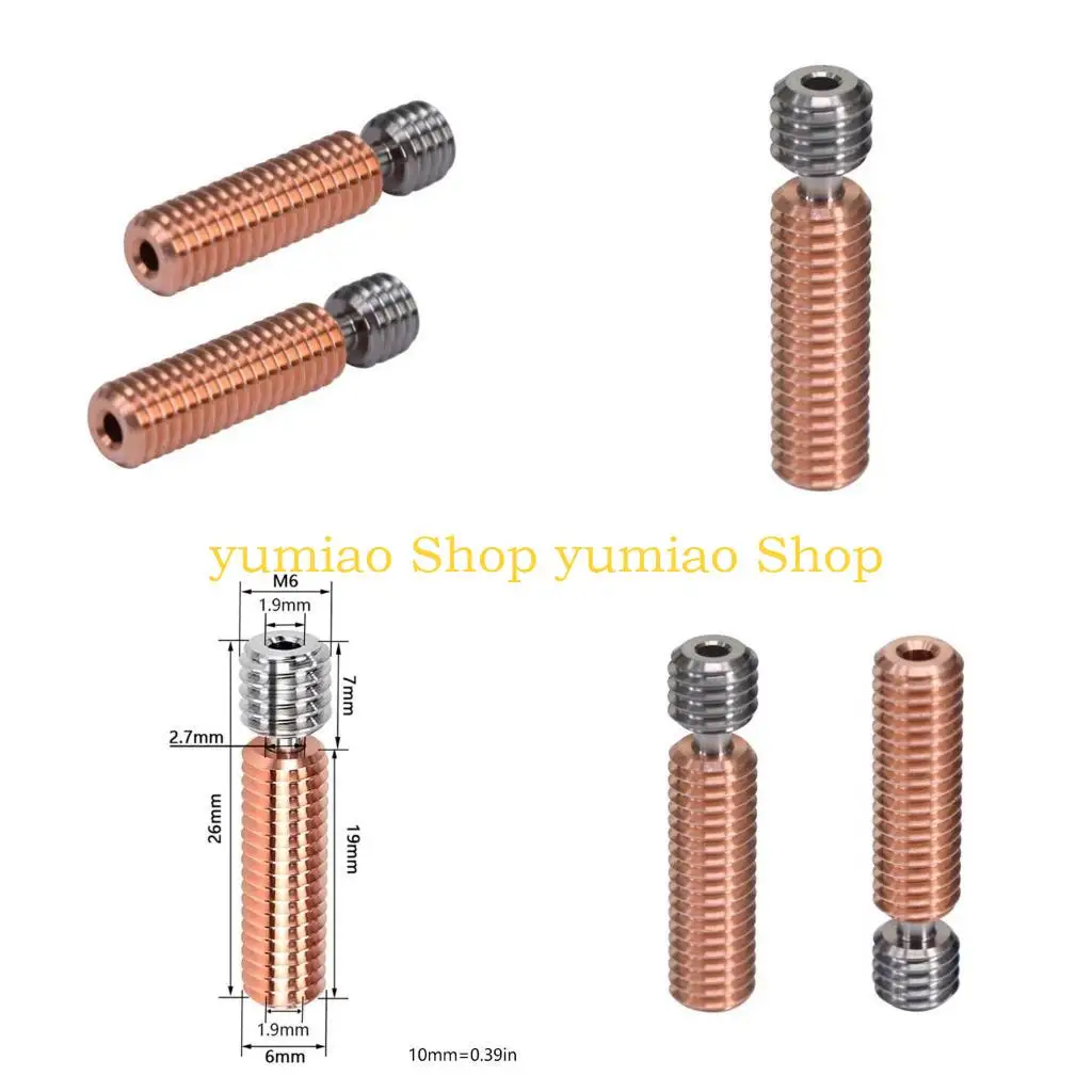 

587B Mk8 Bimetal Heatbreak Alloy ChromiumZirconium Copper Throat 1.75mm Throat Feed Pipe Hose Printer Parts