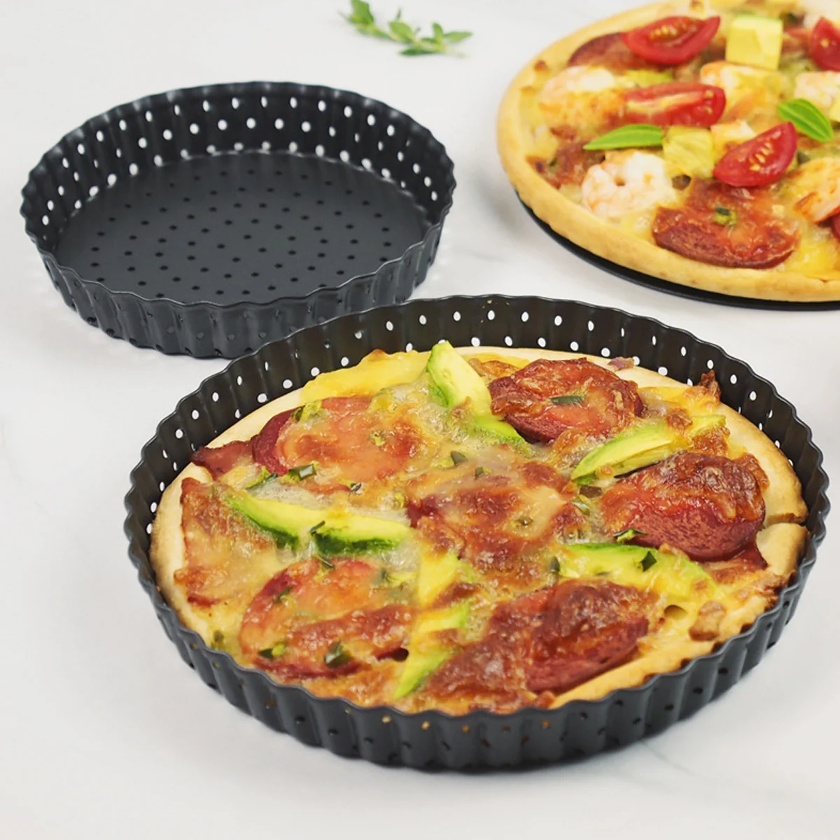 

Clean and Sanitary Pizza Pan Baking Tart Bakeware Easy Release Quiche Tool