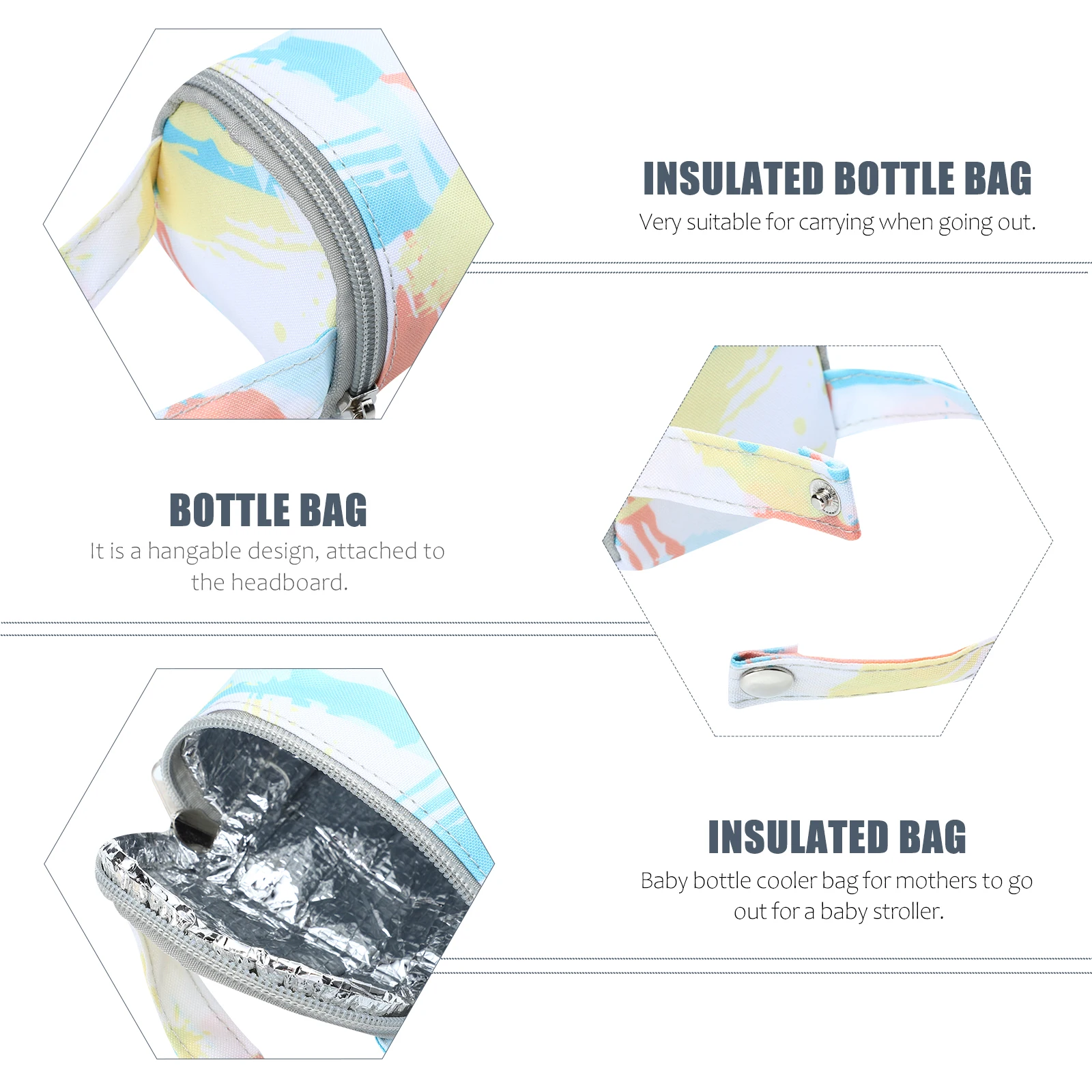 Borsa termica per bottiglie per asilo nido Borsa termica per latte materno con comoda cinghia Facile da trasportare e attaccare alle borse termiche per passeggino isolate