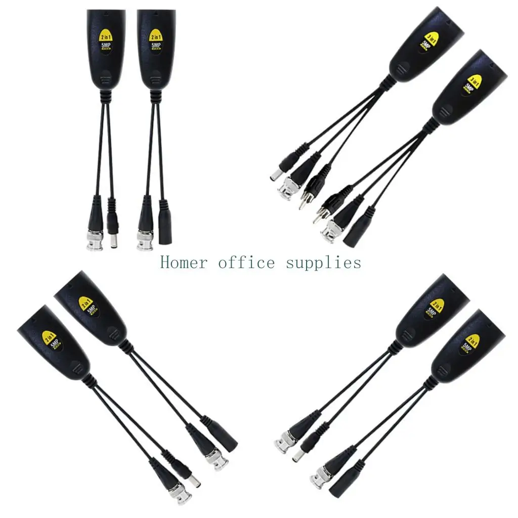 K43B CCTV Video Balun Transceiver Set, 5MP Camera Wiring Pair with Pair Design for Home and Business Monitoring