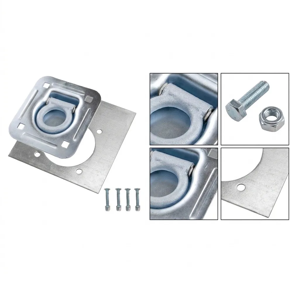 5000 lbs Recessed D for ring Tie Down Anchor Steel Silver Finish for Enclosed Trailers Box Trucks and Flatbeds