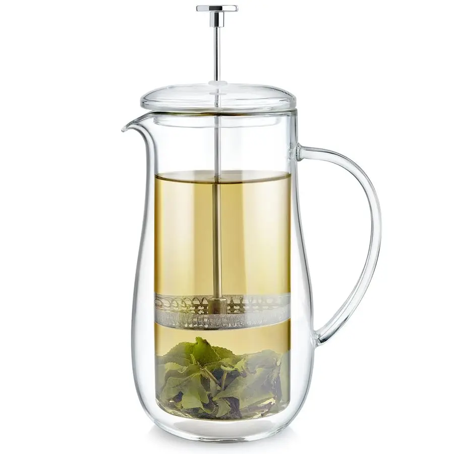 

Insulated DoubleWalled Glass French Press 100 PlasticFree Tea amp Coffee Press for Pure, Rich Flavor 34 oz Precision Brewer Conn