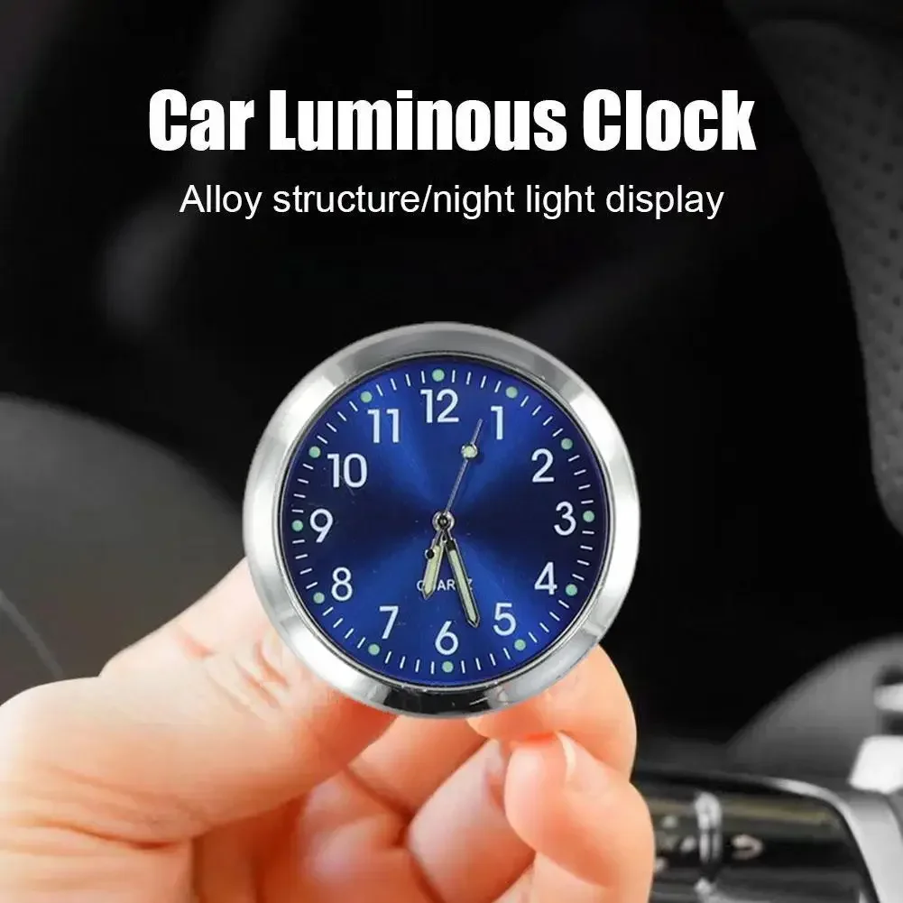 Universal Round Car Clock Stick-On Electronic Watch Dashboard Noctilucent Decoration For Cars Car Accessary