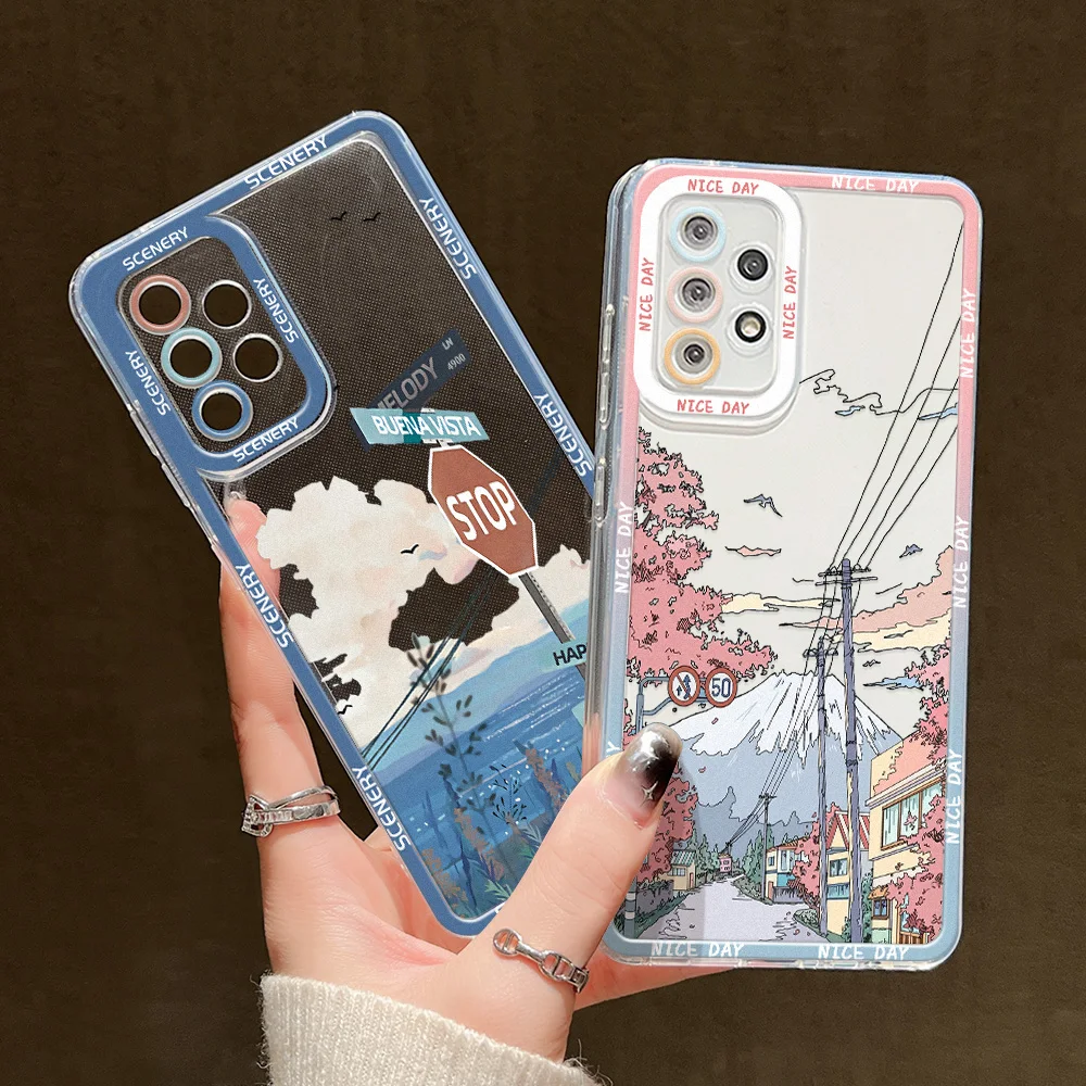 Phone Case For Samsung A54 5G Funda Galaxy A55 A34 A53 A35 S24 Ultra S20 FE A33 A14 A13 A32 A52 S23 Plus S22 S21 Silicon Covers