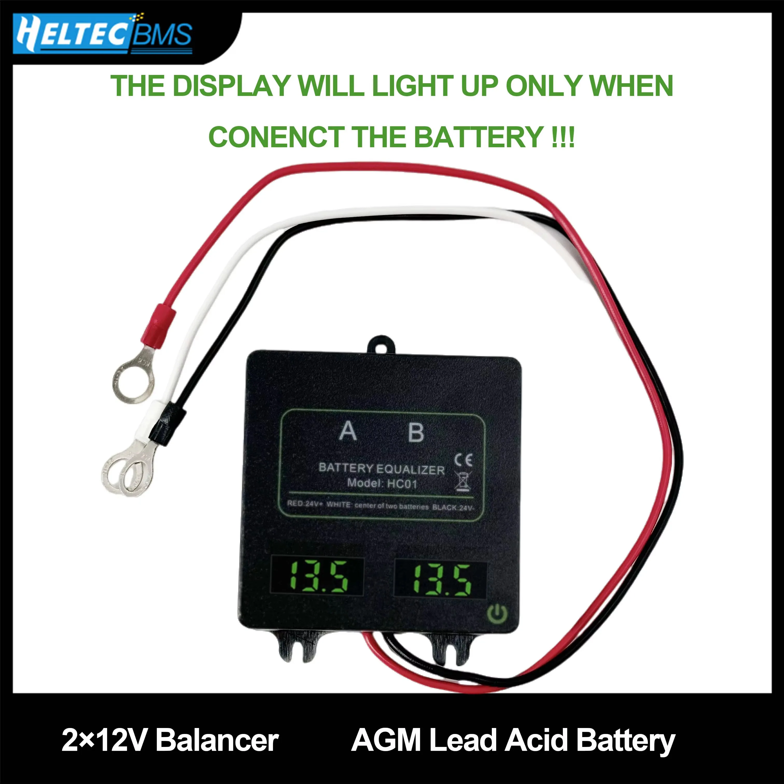 HT-HC01  with touch switch active balancer  2x12V  AGM Lead Acid Batteries Bank Voltage Active Balancer Discharge Charger Regula