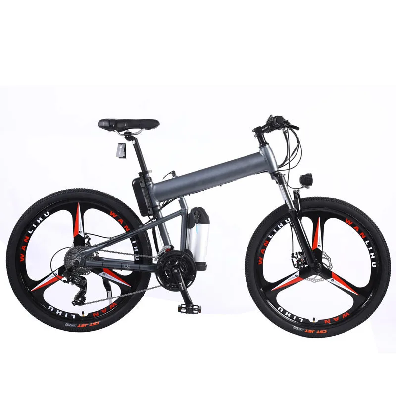 Factory Spot Folding Lithium Battery Bicycle 26-inch Aluminum Alloy Adult Variable Speed Shock Absorption Help Gift Bicycle