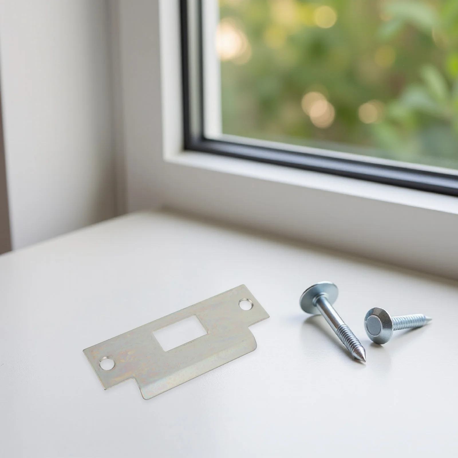 Acessórios de fechadura interna, 2 peças, placa de trava de porta de metal reforçada, universal, adequado para portas residenciais, melhoria de segurança