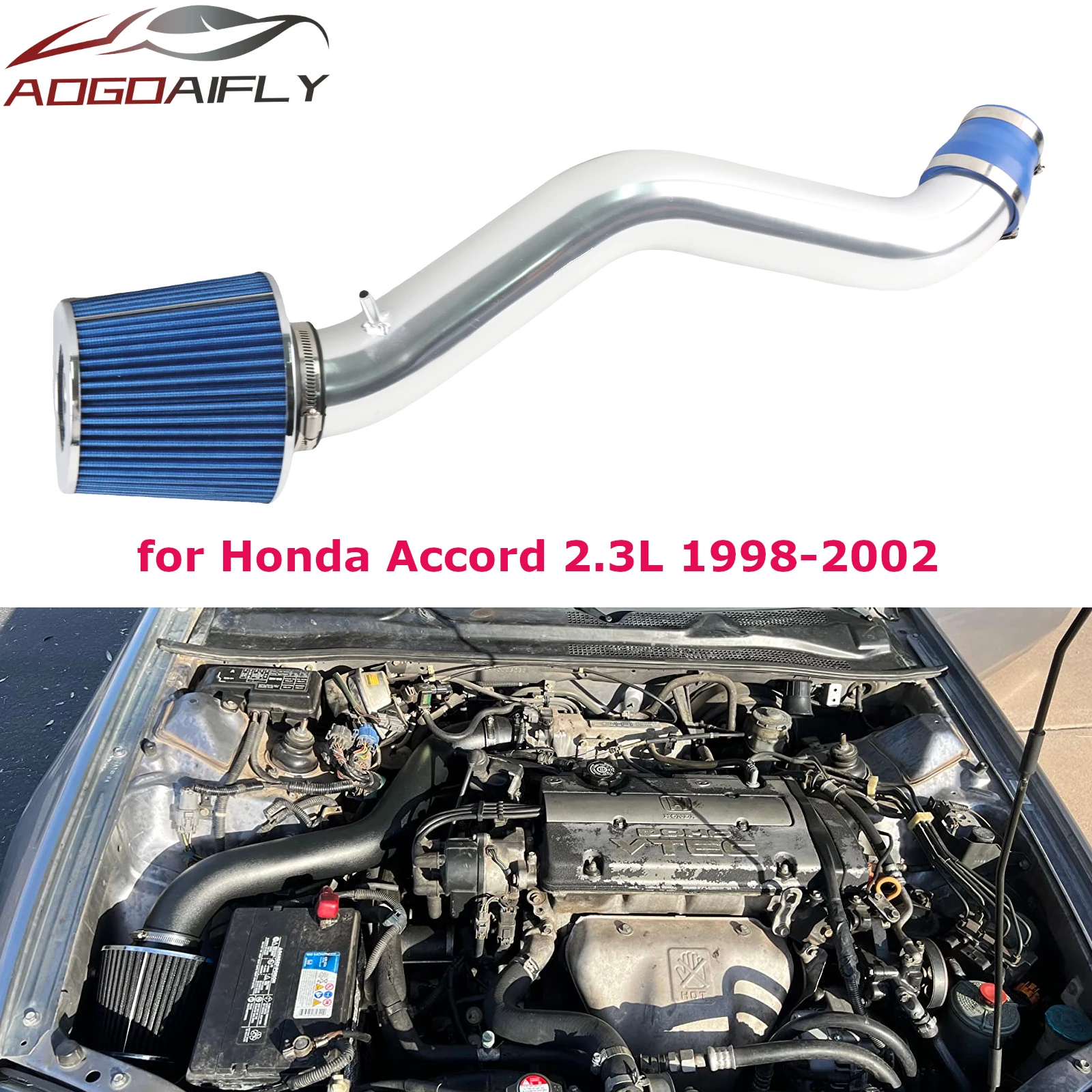 Sistema de Admisión de Aire Frío para Honda Accord 1998-2002 2.3L (DX/LX/EX/SE/VP) Prelude 1997-2001 2.2L (Base/Type SH)