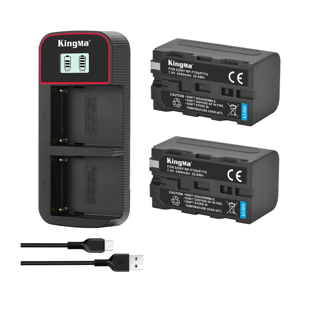 

Rechargeable NP-F750 Battery And LCD Dual Charger Kit For NP F750 NPF750