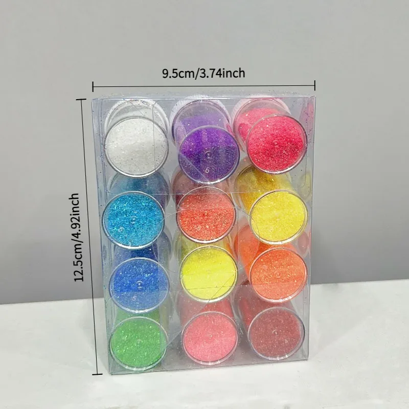 12 Bottles/Box of Glitter and Sequins Multiple Shapes Color Mix Set DIY Handmade Material Decoration Pasting Glitter and Sequins