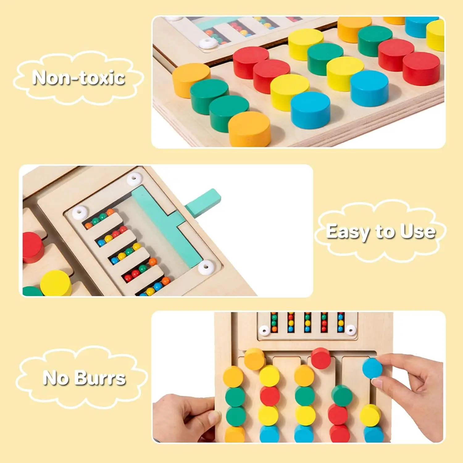 Montessori Wooden Color Matching Puzzles Preschool Learning Toys Matching Brain Teasers Logic Game for kids 3 4 5 6 7 Years Old